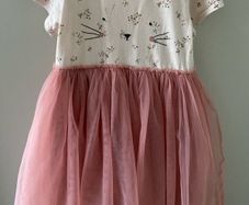 Pink Bunny Short Sleeve Party Tutu Dress 6-7 years