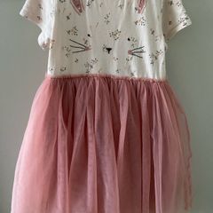 Pink Bunny Short Sleeve Party Tutu Dress 6-7 years