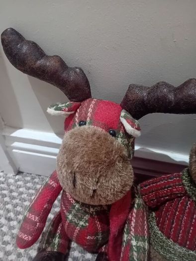 2 x carraig donn christmas ornaments owl and reindeer