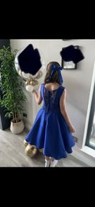 confirmation dress age 11 , blue , beading .
