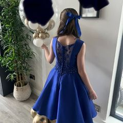 confirmation dress age 11 , blue , beading .