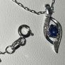 9ct White Gold Flame Diamond Pendant Necklace Chain Image 3