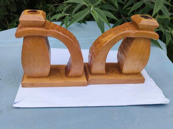 Vintage Hand carved Norwegian candlesticks