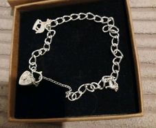 Real solid silver Bracelet with two solid silver