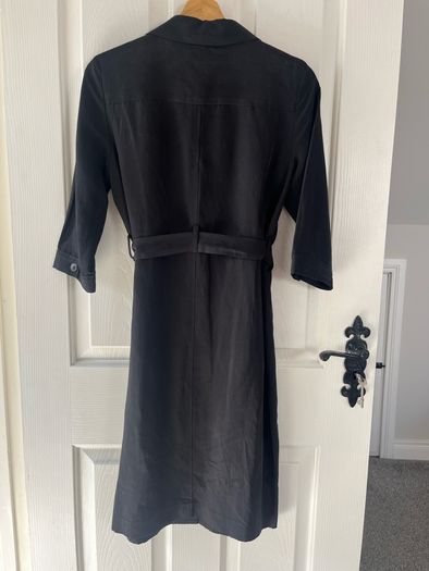 Pure Collection Belted Shirt Dress - Size UK 12 - Silk and Linen