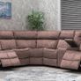 Gresham Grey & Beige Fabric Recliner Sofa Image 6