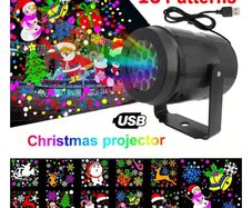 Snowflake Christmas Laser House Xmas Projector Light,16 patterns Waterproof Rotating Christmas LED Stage Lights Christmas Decoration