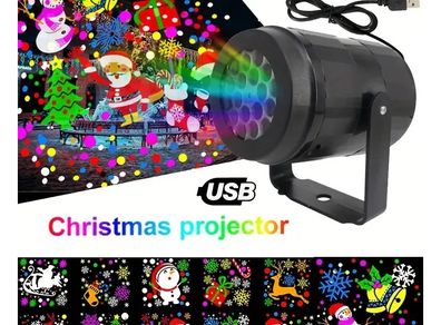 Snowflake Christmas Laser House Xmas Projector Light,16 patterns Waterproof Rotating Christmas LED Stage Lights Christmas Decoration