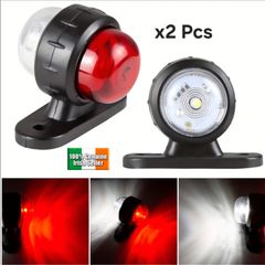 x2PCS Truck Trailer Lights LED Side Marker Indicators Lorry Tractor Signal Lights Parking Light Red/White