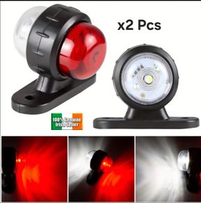 x2PCS Truck Trailer Lights LED Side Marker Indicators Lorry Tractor Signal Lights Parking Light Red/White