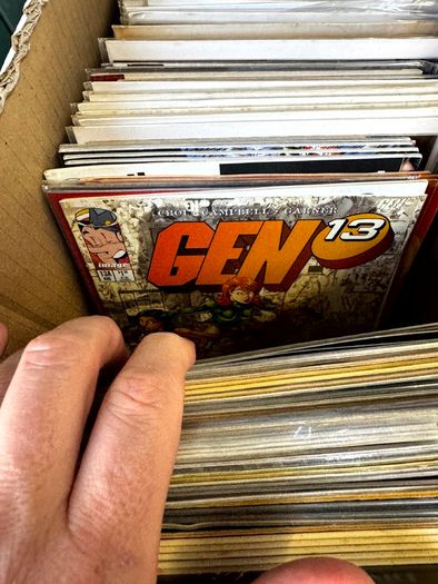 Image Long Comic Box w 275 comics for Sale