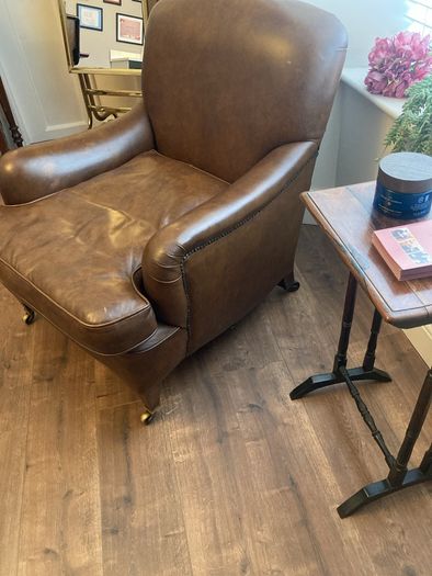 Howard style leather armchair