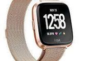 22mm Strap for Fitbit Versa 1/2/3/4 Band Replacement Wristband Metal Stainless Steel Magnetic Loop Bracelet Accessories Rose Gold