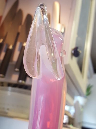 Murano Glass Pink Opaline Swan