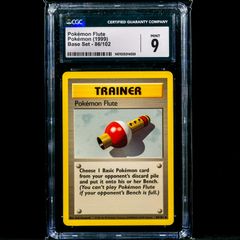 Pokemon Flute 86/102 CGC 9 Mint Graded Uncommon WOTC Base Set 1999 Pokemon Card Vintage