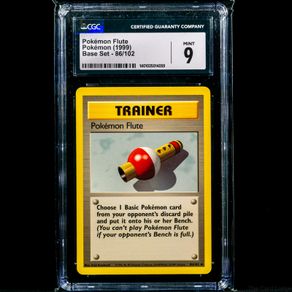 Pokemon Flute 86/102 CGC 9 Mint Graded Uncommon WOTC Base Set 1999 Pokemon Card Vintage