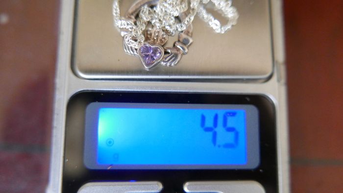 Vintage Amethyst Claddagh Irish Symbol, 925 Sterling Silver Heart Crown and Hands; 925 Irish Symbol Pendant Necklace with Amethyst 18"