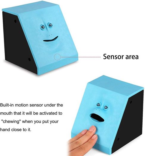 New! Face Bank Coin Eating Money Box. Free Postage!