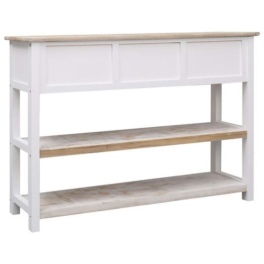 Sideboard Natural and White 115x30x76 cm Wood