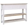 Sideboard Natural and White 115x30x76 cm Wood Image 5