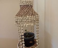 Vintage Boho Seashell Hanging Planter
