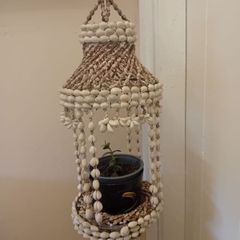 Vintage Boho Seashell Hanging Planter