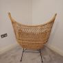 HK Living Rattan Egg Chair with Natural Sheepskin Rug, Like New, Scandi Style Image 4