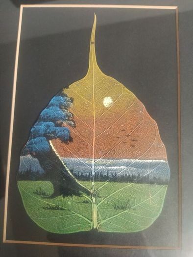 3x Peepal leaf pictures