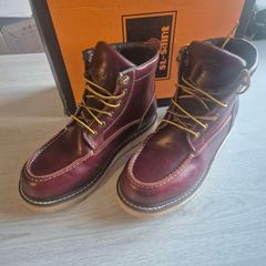 Men's Leather Moc Toe Boots, UK 8.6, UK 42.5