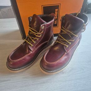 Men's Leather Moc Toe Boots, UK 8.6, UK 42.5