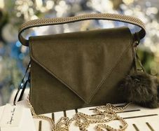 Naf Naf Suade bag in olive green colour - Brand New with tag!