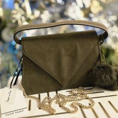 Naf Naf Suade bag in olive green colour - Brand New with tag!