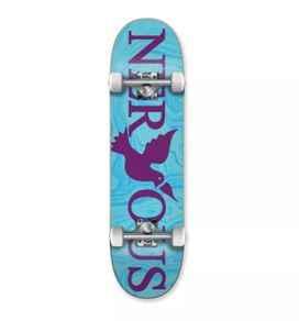 RRP 95 eur New Unused Nervous Logo Blue Complete Skateboard 8.125
