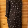 Hobbs dress knee length navy and white dots long sleeve size 8 Image 9