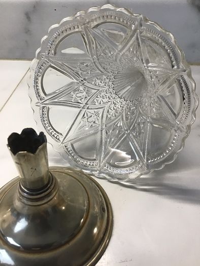 Unique Cone shaped 1950's Flower Vase on EPNS base