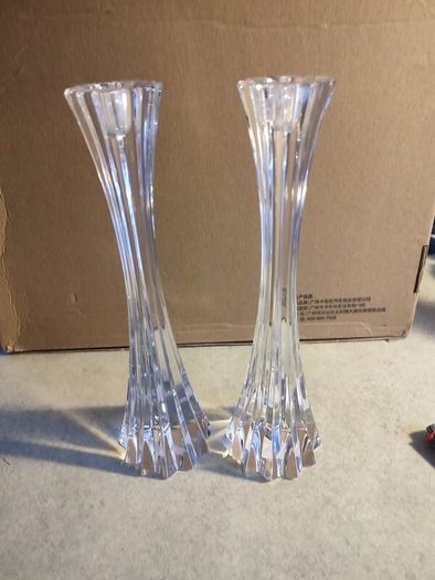 Set Of 2 Tipperary Crystal 28.5 Cm. Star Candleholders In Very Good Condition.