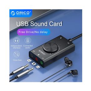ORICO Multifunction USB External Digital Stereo Sound Card (3 AUX+Full Sound Control) (For PC/Laptop/PS/Mobile/Tablet) (Brand New/Warranty)