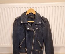 Vera Moda Navy Suede Leather Jacket