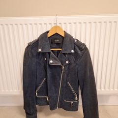 Vera Moda Navy Suede Leather Jacket