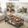 3 Pieces Living Room Table Sets Coffee Table with 2 Square End Side Tables Image 3