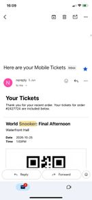 Snooker Tickets Belfast Final