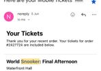 Snooker Tickets Belfast Final