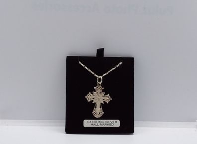 Sterling Silver Filigree Cross and Chain