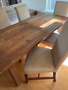 french oak dining table and chairs
