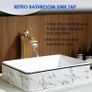 Antique Brass Waterfall Tall Basin Mixer Tap, Single Handle High Rise Bathroom Sink Mixer Tap, Square Monobloc Bathroom Faucet, 304 Stainless Steel Image 6