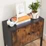 _Sideboard, kitchen cabinet with doors, side cabinet, storage cabinet, metal frame, multi-purpose cabinet, cupboard, 60 x 30 x 60 cm, industrial design, vintage brown-black Image 6