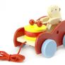 Pull Along Drum Beating Bear Wooden toy Image 2