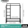 Heavy Duty Clothes Rail, 120KG Black Metal Rack With Double Hanging Clothing Rail, Shoe Rack, Storage Shelves & 4 Coat Hooks, Wardrobe Clothes Rails For Bedroom Office Shop Image 7