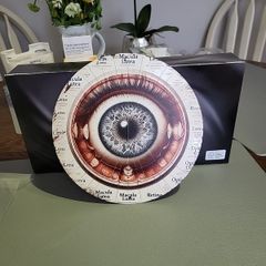 Metal plaque eye ball