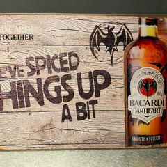 Bacardi Oakheart Tin Metal sign